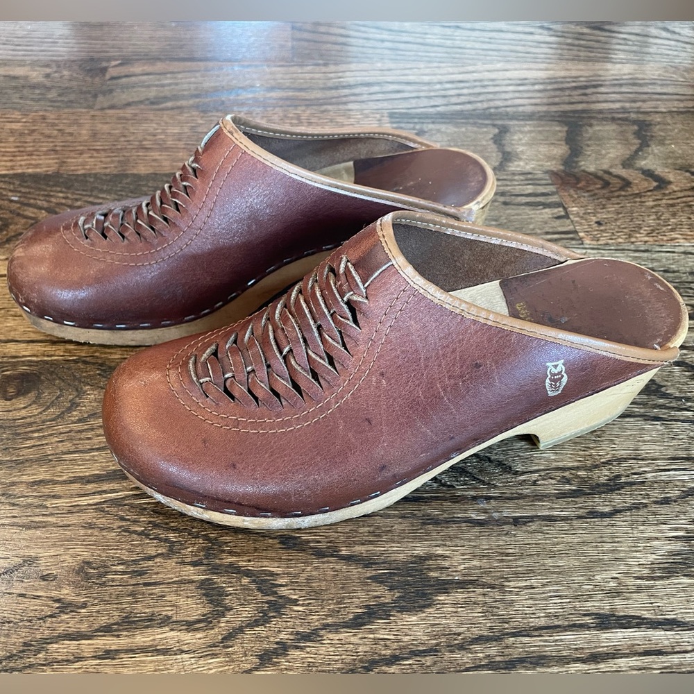Vintage Sandgrens Leather Clogs